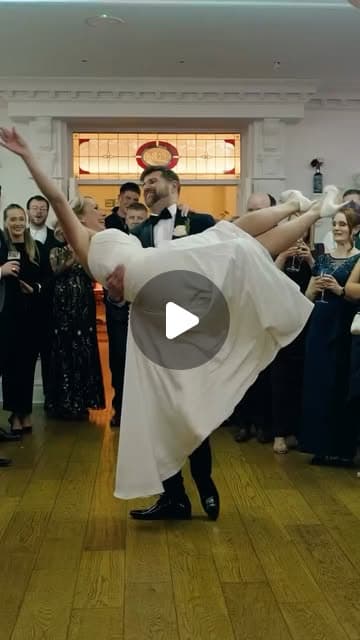 A couple's first dance lift on the DFC dancefloor